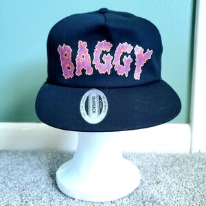 Vintage Yupoong Mens Classics Snapback Black Hat BAGGY‎ One Size